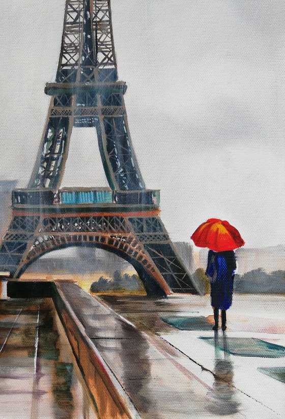Rain at the Eiffel Tower