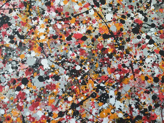 Abstract J. Pollock style acrylic by M.Y.