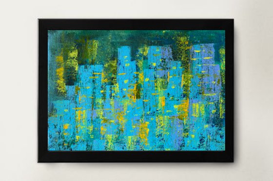 Urban Jungle! Abstract cityscape on handmade paper