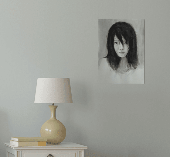 Black white portrait-Chinese(31x43cm, watercolor, paper)