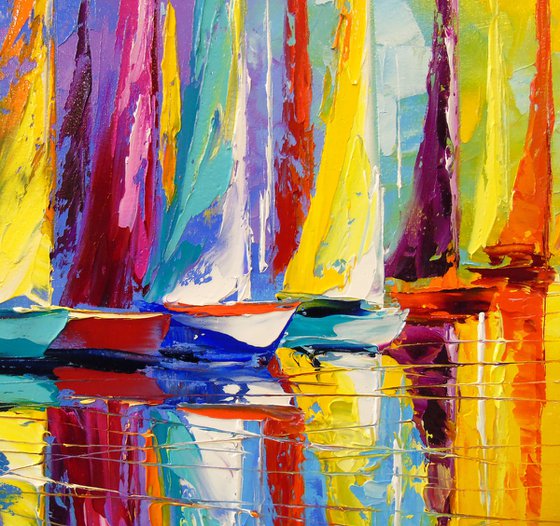 Rainbow sailboats