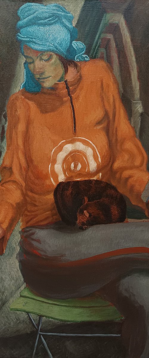 Sibilla cumana con gatto by Antonio Mele