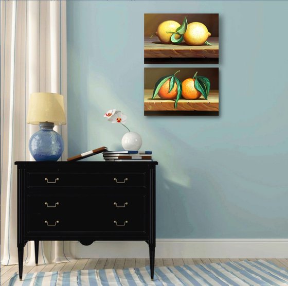diptych. TWO LEMONS