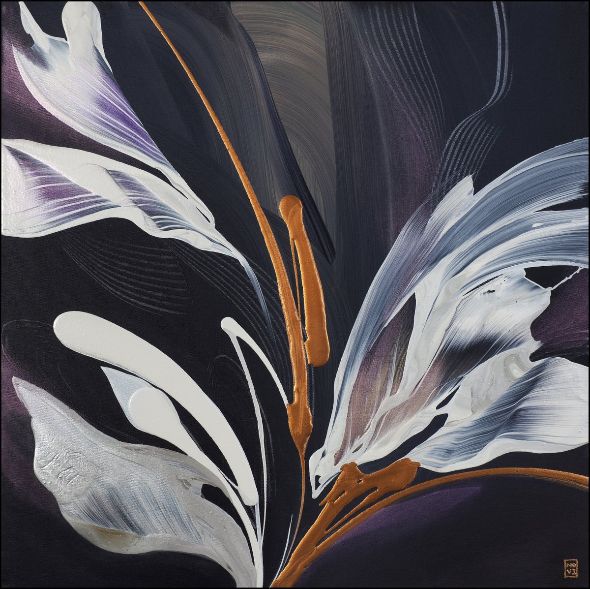 Abstract Acrylic Painting By Novi Lim, 32 X 32", This Must Be Love, Original Artwork