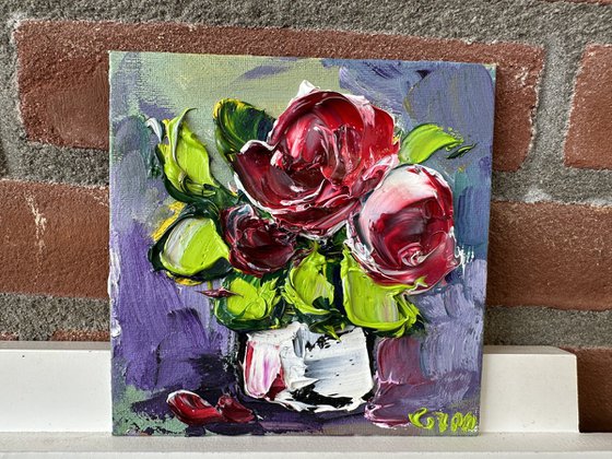 Pink Rose deep impasto