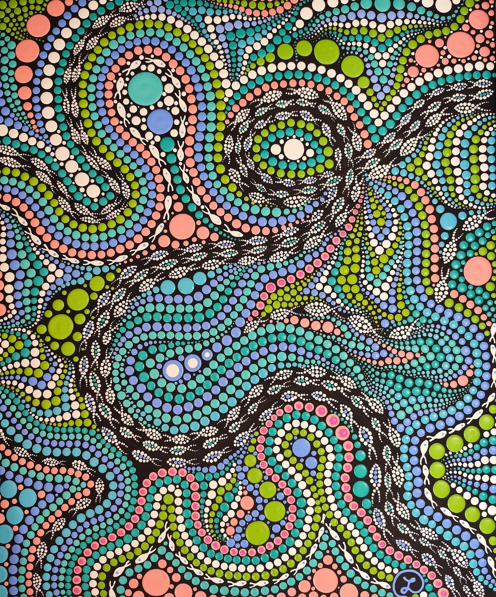 Expressive Landscape Acrylic Painting By Oxana Lazari, 20 X 24", Coastal Serenity, Original Artwork