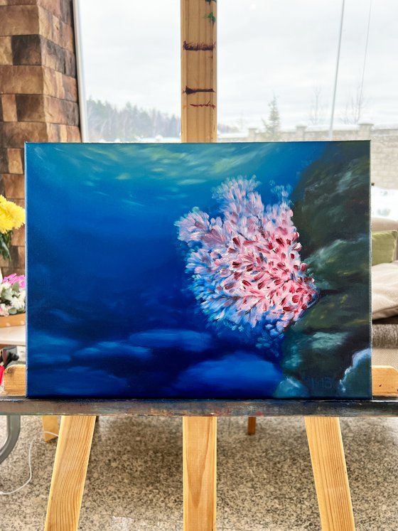 Underwater Sakura, 40 x 30, oil on canvas