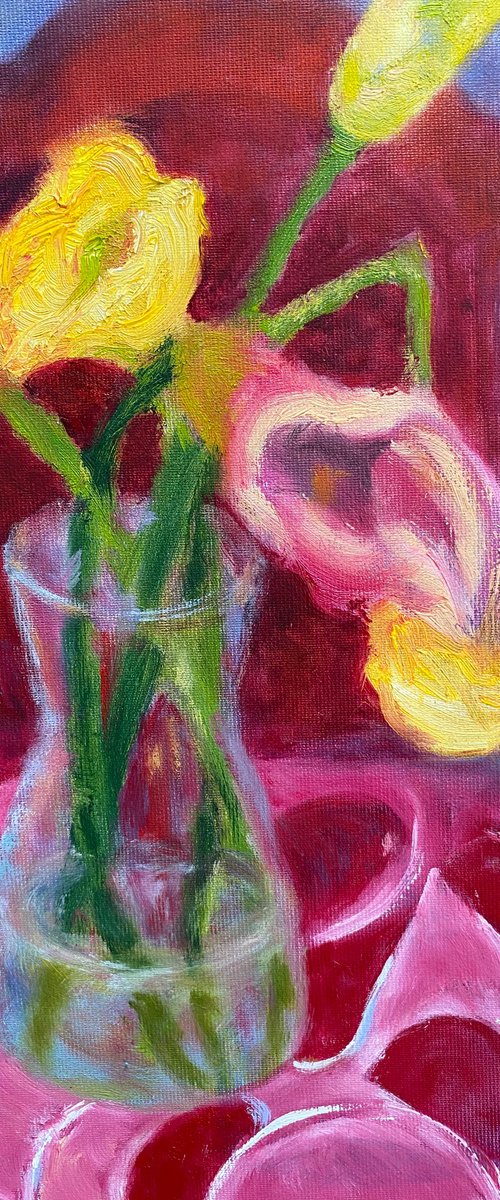 Still life with calla lilies by Zhenya Yazvicheva