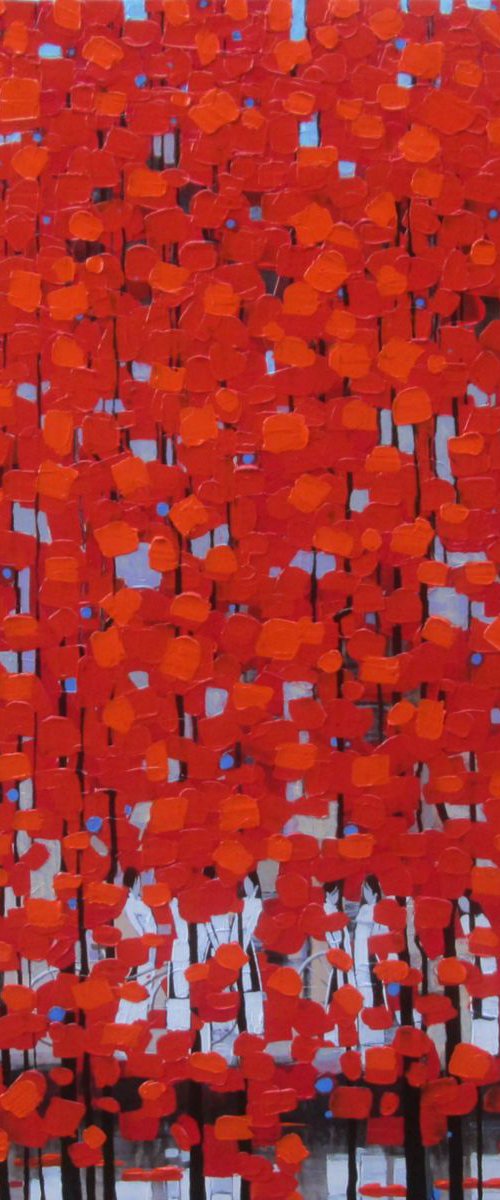 Rows of red trees #3 by Xuan Khanh Nguyen