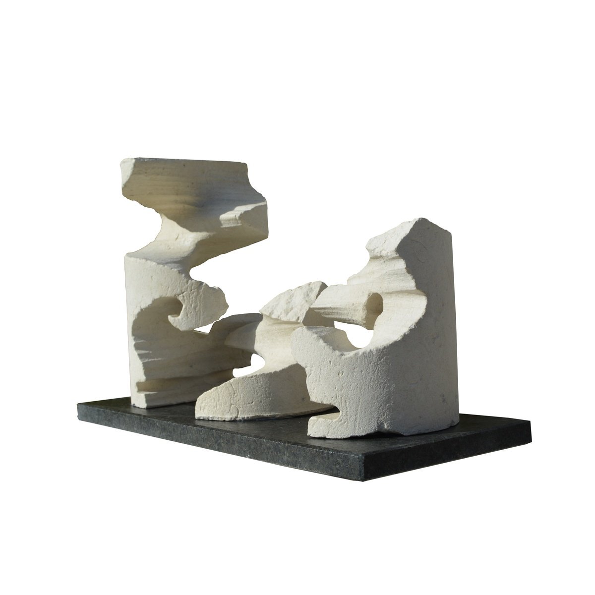 Expressive Portrait Stone Sculpture By Ognyan Chitakov, 19 X 11", "Triad", Original Artwork