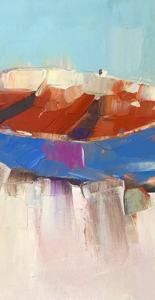 Rowboat, Original oil painting, Handmade artwork, One of a kind by Vahe Yeremyan
