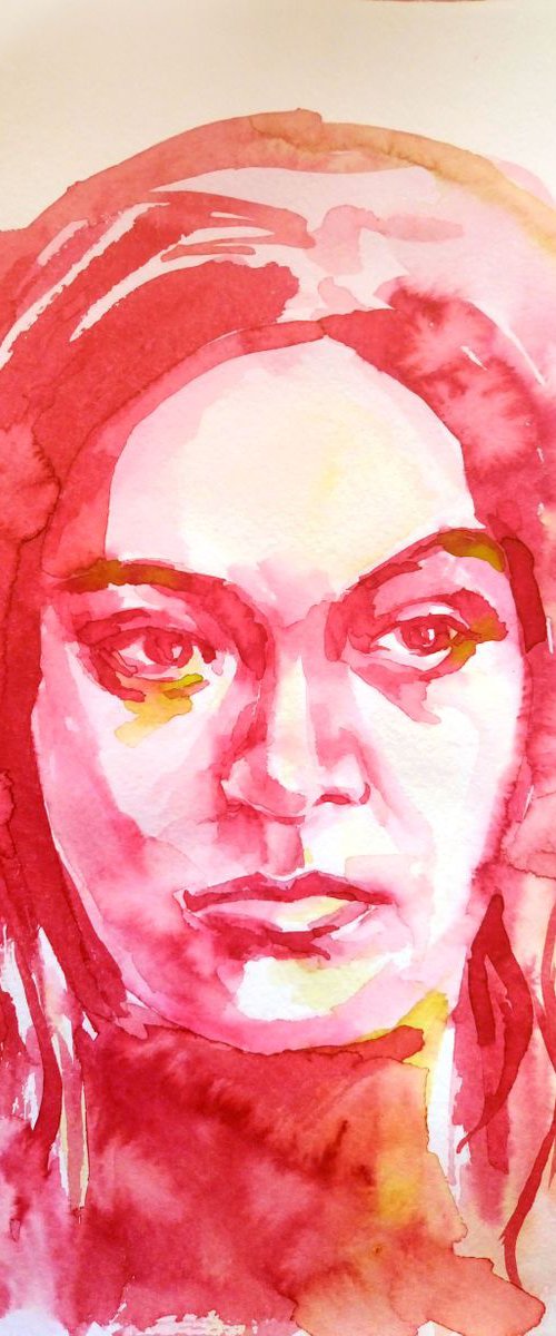 WHAT IS NEXT? - PORTRAIT - ORIGINAL WATERCOLOR PAINTING. by Mag Verkhovets