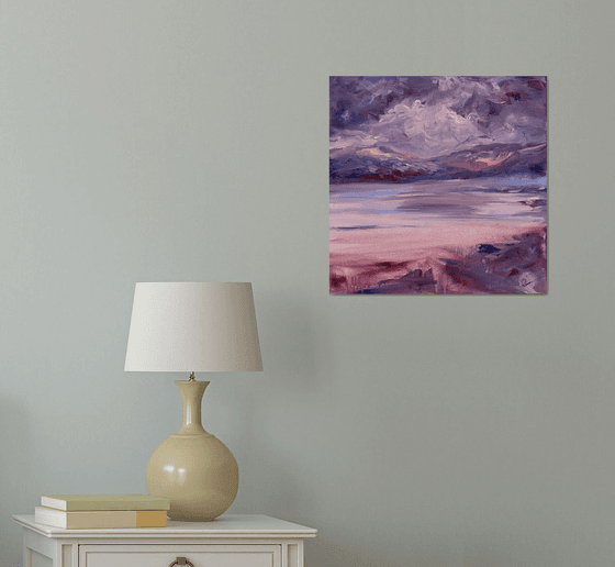 evening atmosphere — contemporary abstract landscape with optimistic and positive energy