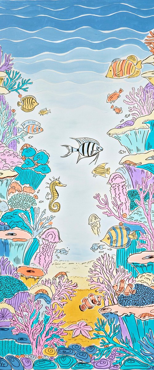 Whimsical Underwater Coral Reef by Yanina Tuyman