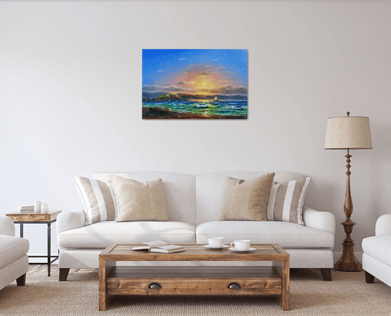 Lake Sevan (60x90cm, oil painting)
