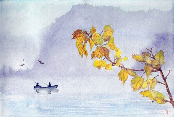 Autumn lakeside