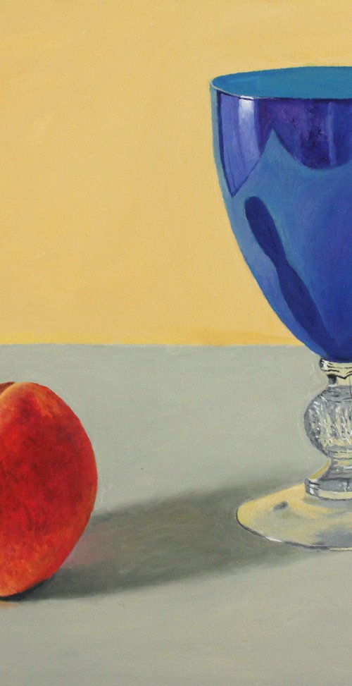 Peach and Blue Glass by Douglas Newton