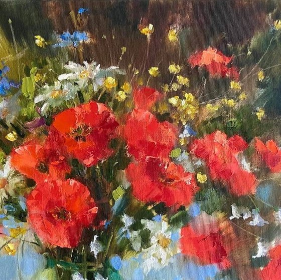 Poppies. Emotions of joy