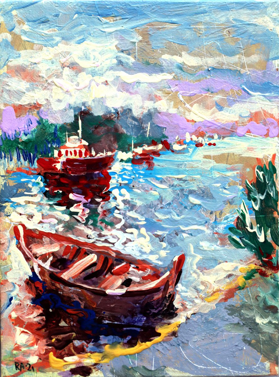  At The Pier. By Rakhmet Redzhepov, 7 X 9, Artwork For Sale On Artfinder