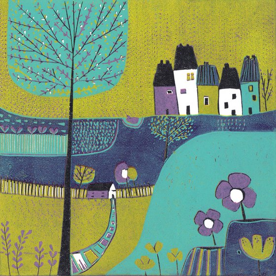 When Spring Comes - Linocut