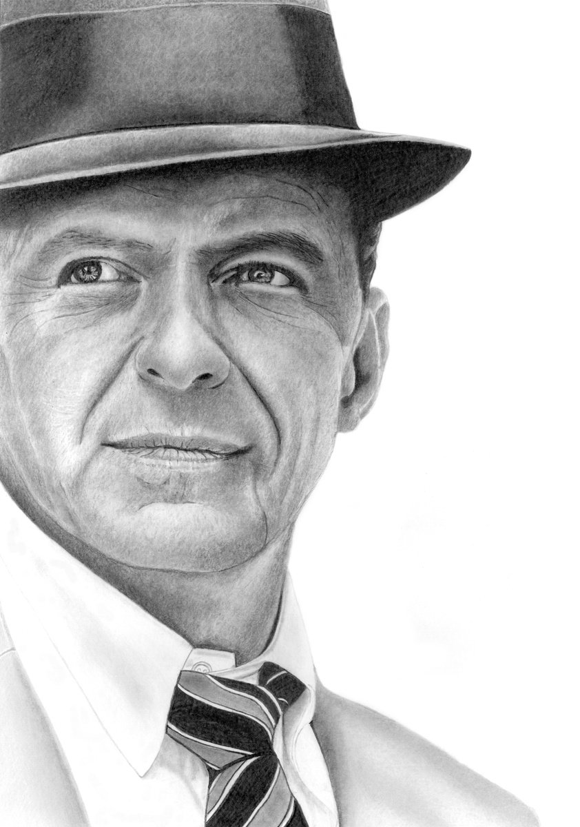 Photorealistic Pencil Drawing , Frank Sinatra By Paul Stowe, 12 X 17, Artwork For Sale On Artfinder