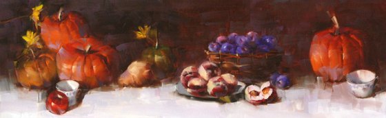 Still  Life with Pumpkins Original oil Painting Large size
