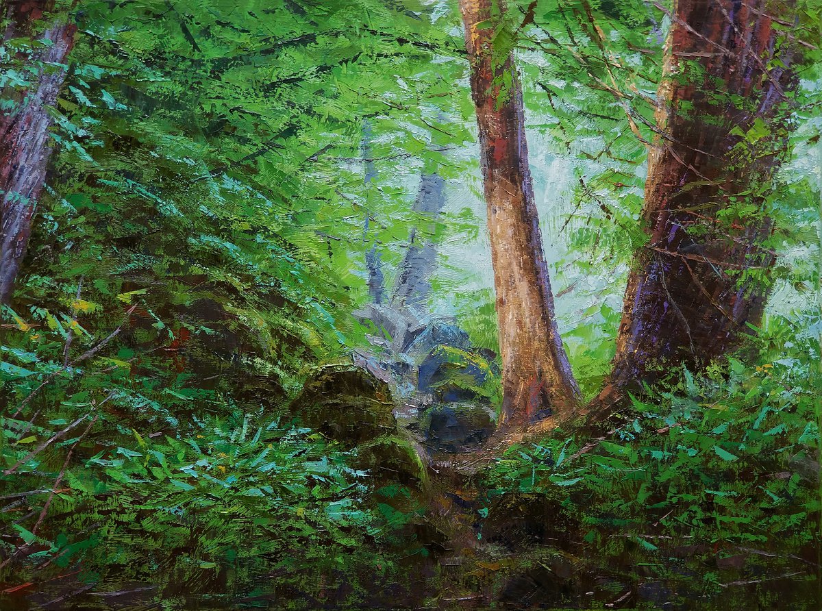 Forest trail , 46X60 cm by Vitalii Konoval
