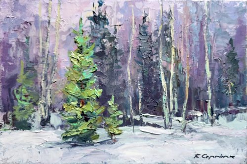 Winter forest by Boris Serdyuk