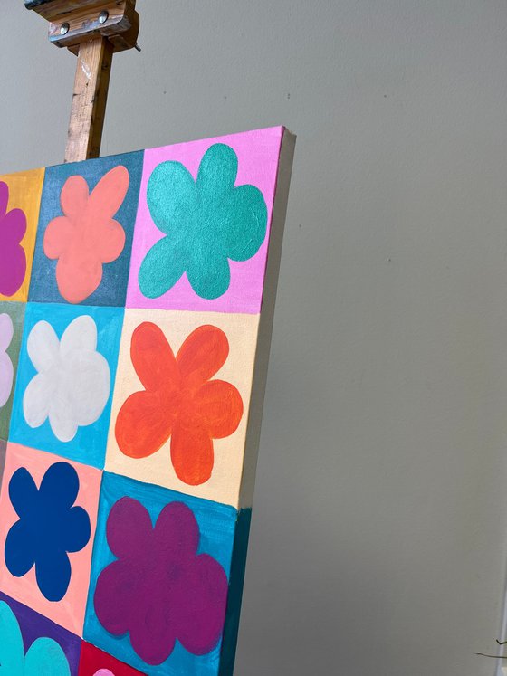 Warhol‑Style Colorful Flowers