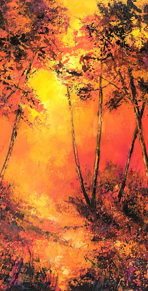 Where the Light Comes in -landscape painting by Colette Baumback