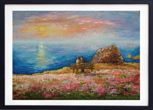 Spring in Opal Cliffs, 70×50 cm, original, Free Shipping by Larissa Uvarova