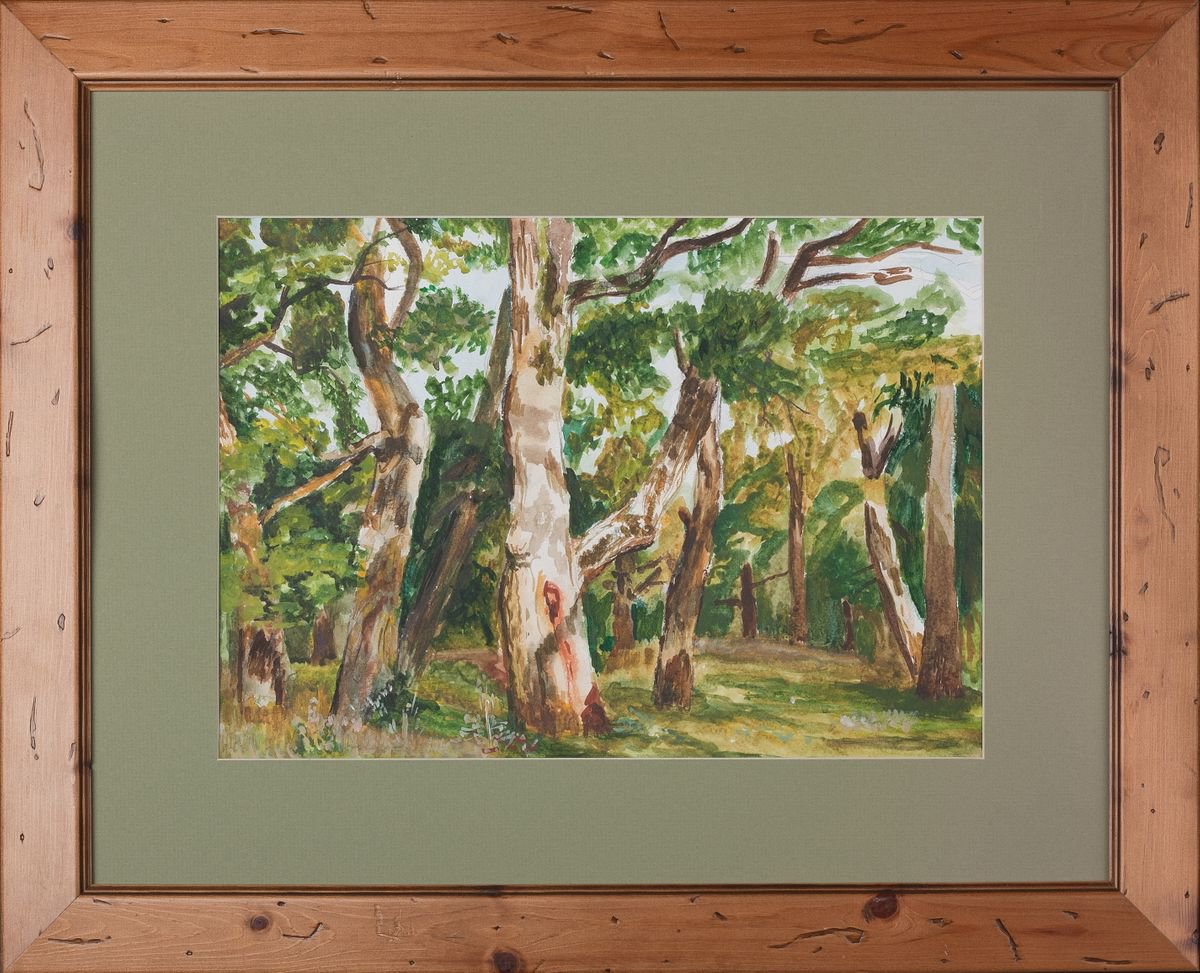 Oak trees. Evening. Etude. Copy after I.Shishkin by Alexandra Batyaeva