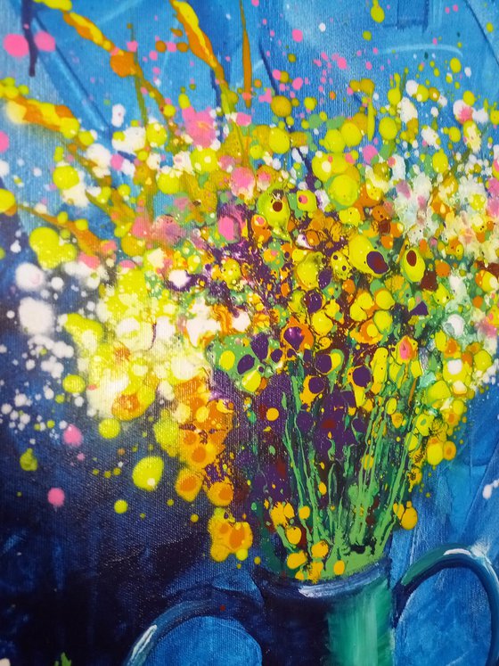 'BLUE AND YELLOW FLORAL JOY'