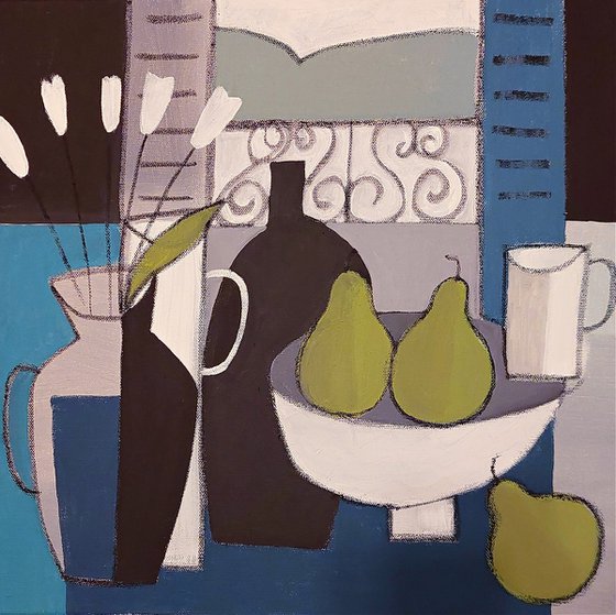 Still Life with 3 Pears II