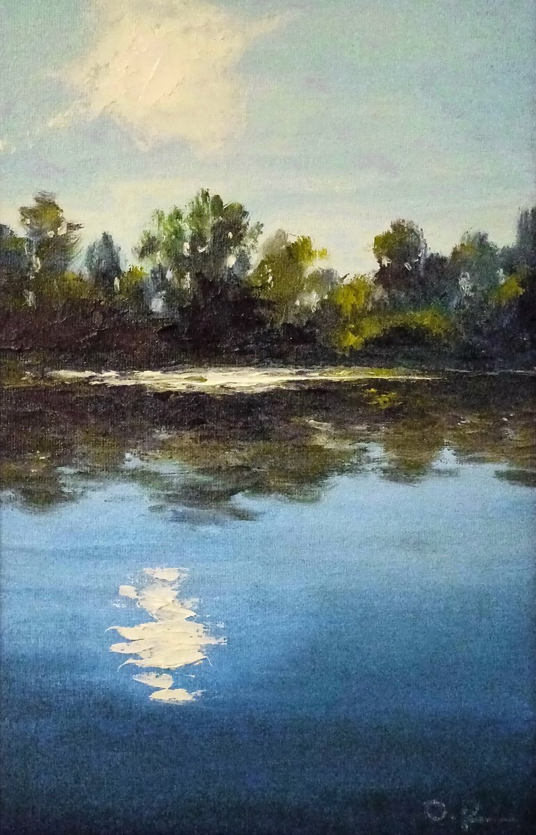 Impressionistic Landscape Oil Painting By Oleh Rak, 8 X 12", Sunny Morning 2, Original Artwork