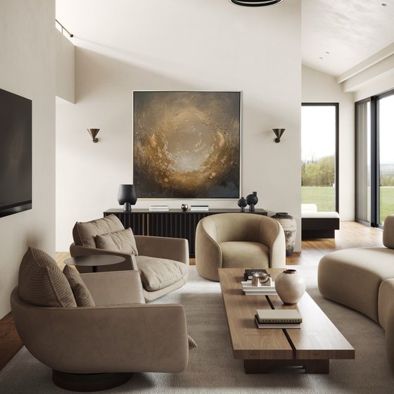 Gold Original Abstract Painting | Warm Earth