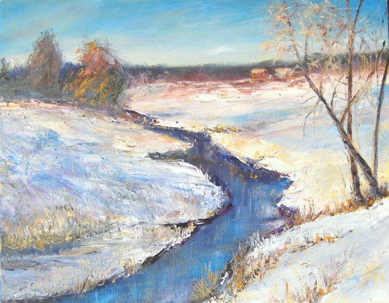 Small river in winter
