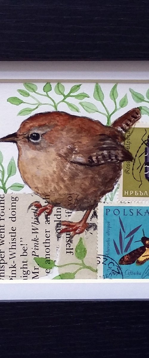 Little Wren  (framed and ready to hang) by Carolynne Coulson