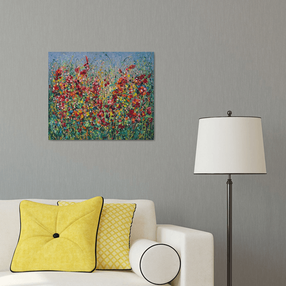 Wildflower Symphony Pollock Style Meadow