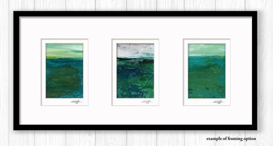 Mystical Land Collection 12 - 3 Textural Landscape Paintings by Kathy Morton Stanion