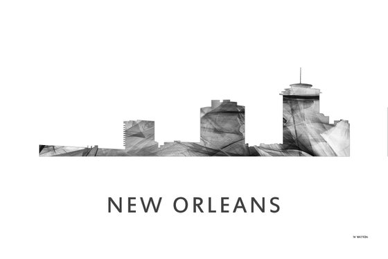 New Orleans Louisiana Skyline WB BW