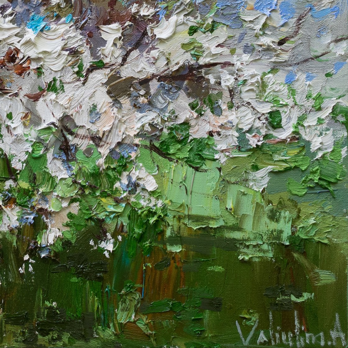 Flowering cherry tree - Original oil painting Oil painting by ...