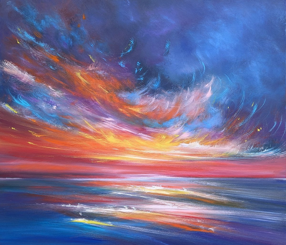 Impressionistic Landscape Acrylic Painting By Mel Graham, 31 X 28", Storms Of The Soul, Original Artwork