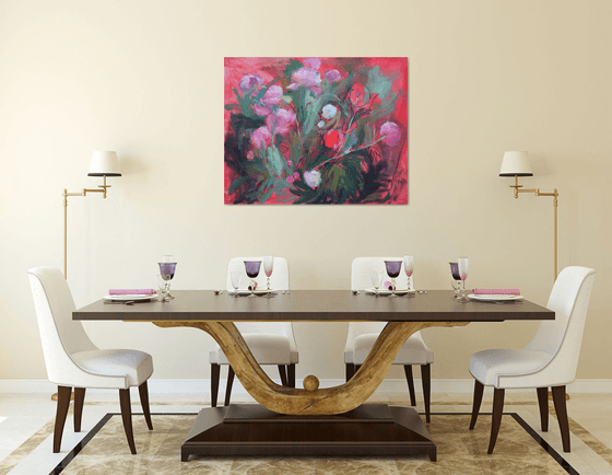 Peonies in red tones