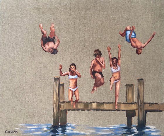 Summer diving with friends