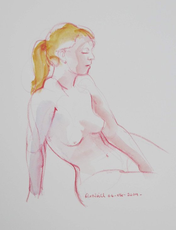 seated female nude