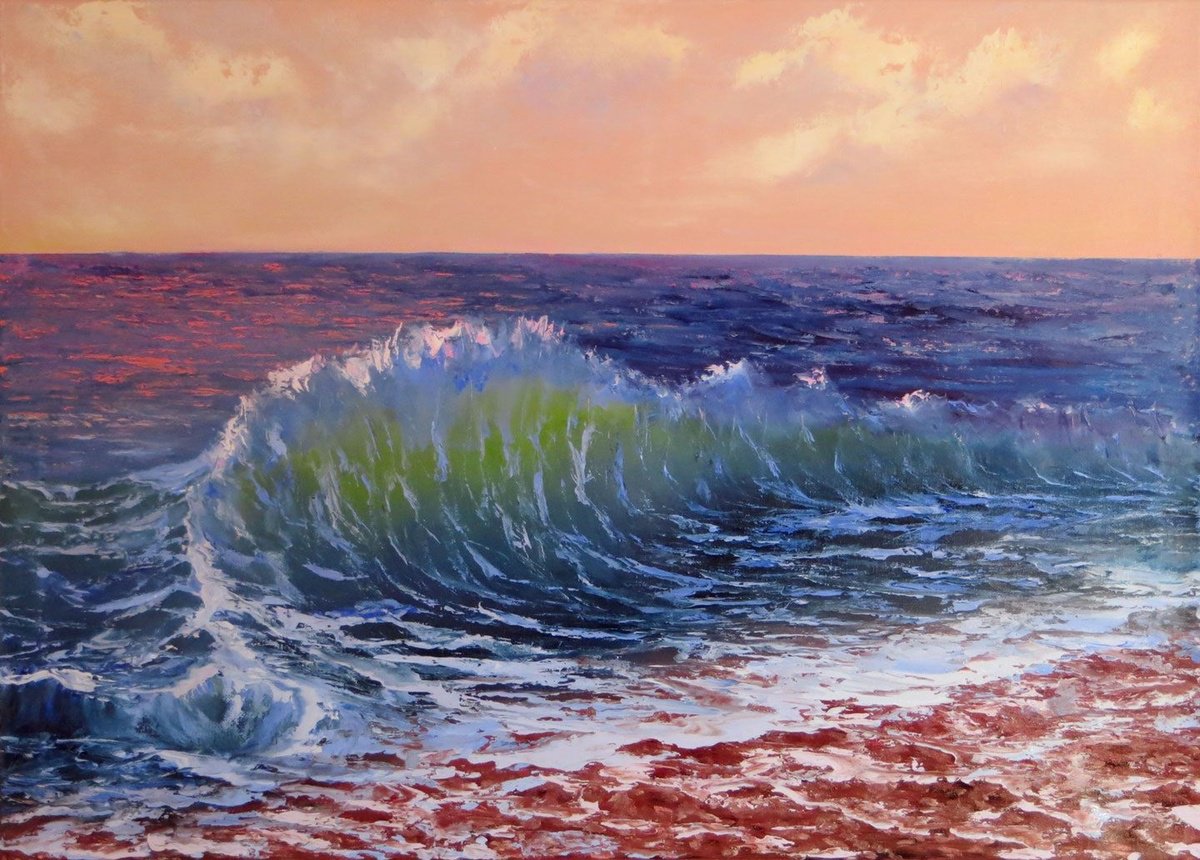 Oceanic Surge: On The Crest Of A Wave (2014) By Lumina Studio, 28 X 20, Artwork For Sale On Artfinder