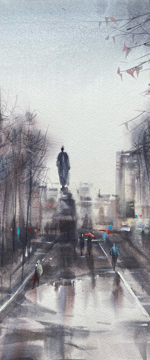 The Square in Grey Light by Galina Poloz