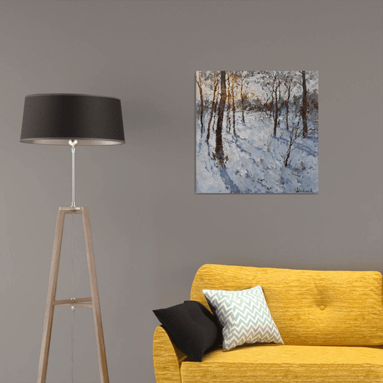 Winter  forest - Original oil painting