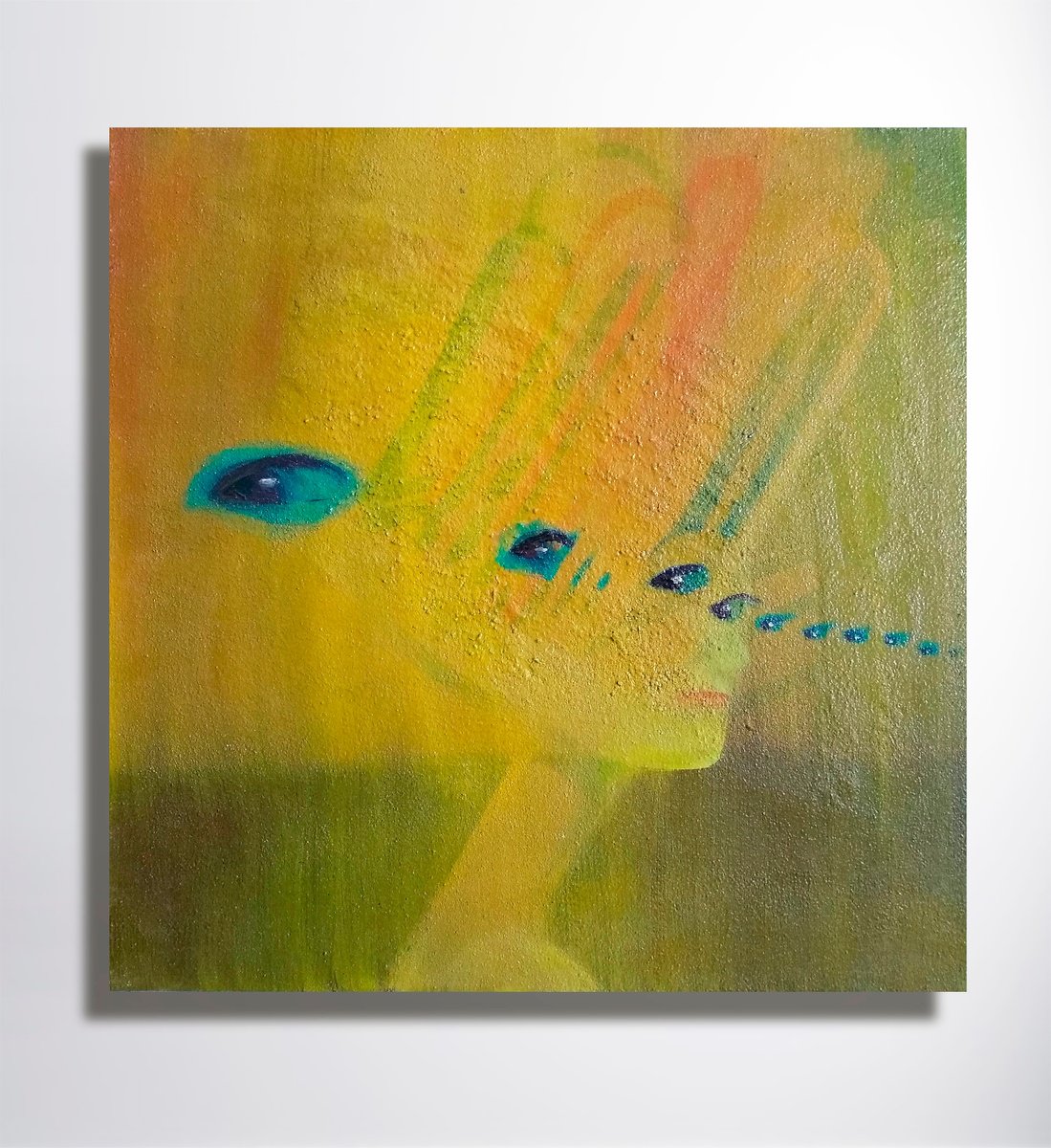 Impressionistic Portrait Oil Painting By Marya, 20 X 20", " Perspicacity ", Original Artwork